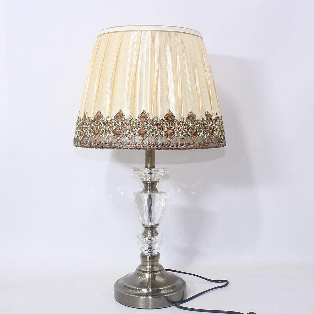 Modern art deco fabric crystal desk light - vintage E27 LED 220V creative table Lamp (LL6)(F58)