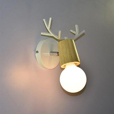 Modern creative deer head E27 warm light novel wall light for bed bedroom living room (LL6)(LL1)