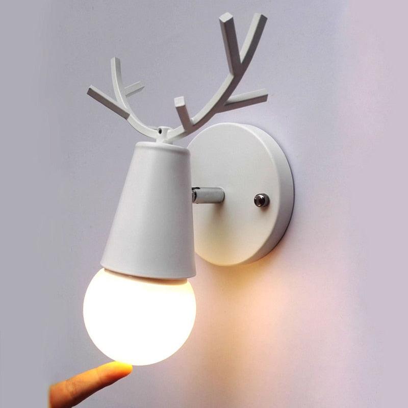 Modern creative deer head E27 warm light novel wall light for bed bedroom living room (LL6)(LL1)