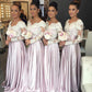 Amazing Long Sleeves Bridesmaid Dresses - Summer Country Garden Formal Wedding Party Guest Dress -Maid of Honor Gowns (D18)(WSO2)