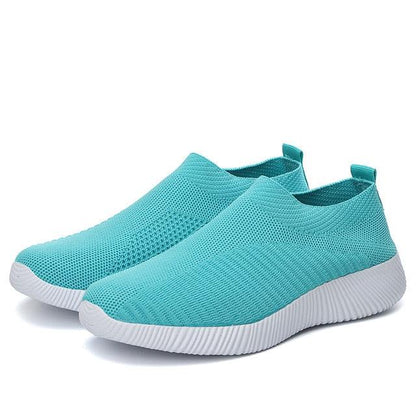Nice Women Sneakers - Summer Slip On Flat Shoes - Plus Size Loafers Walking Flat (D41)(BWS7)