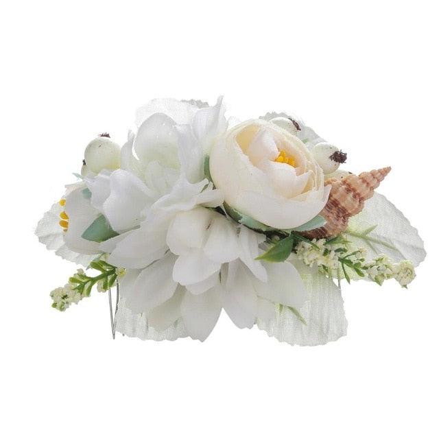 Great Boho Bridal Hair Combs - Rustic Wedding Floral - Women Flower Hairpins Brides Hair Accessories (8WH1)1
