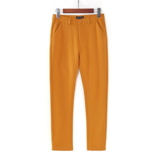 Plus Size Women's Pencil Pants - Women Spring Office Work Suit Pants - High Waist Breathable Cotton Trousers (BP)