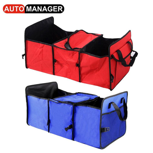 Multi Folding Car Trunk Storage Box - Oxford Cloth Luggage Food Tool Auto Organizer - With Insulation Bag (3LT1)(F89)