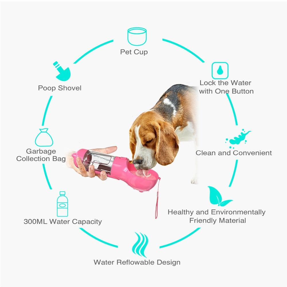 Multifunction Pet Dog Water Bottle For Cat Dogs Travel Puppy Drinking Bowl Outdoor Pet Water Dispenser Feeder Pet Product (6W1)(8W1)(F71)