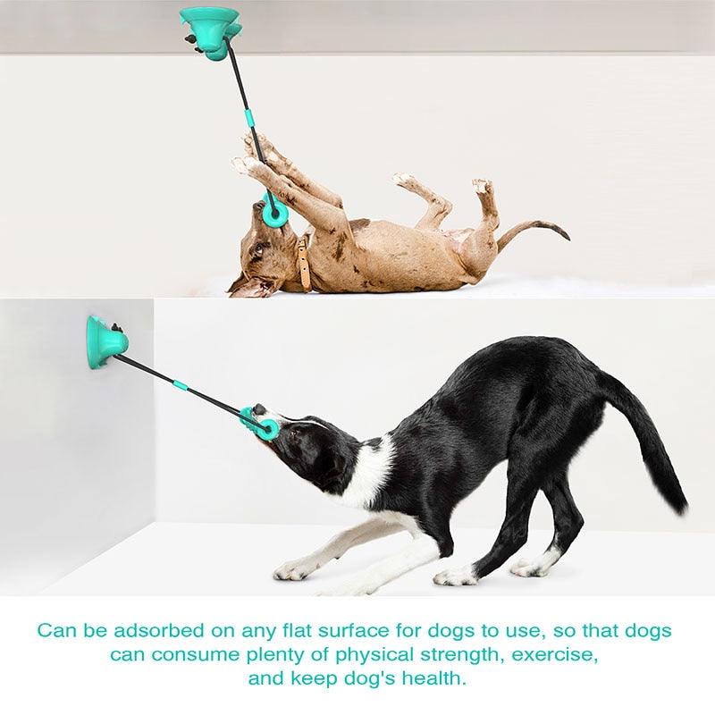 Multifunction Dog Rope Ball Double Suction Cup Chew Dog Toy - Toothbrush Molars Rubber Treat (7W2)(2W3)