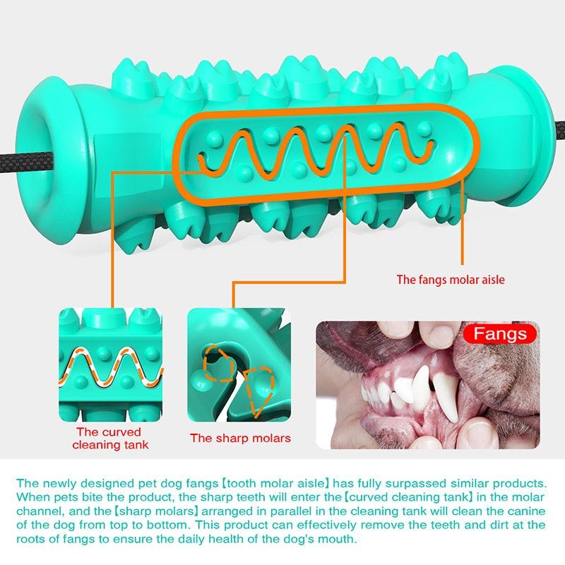 Multifunction Dog Rope Ball Double Suction Cup Chew Dog Toy - Toothbrush Molars Rubber Treat (7W2)(2W3)