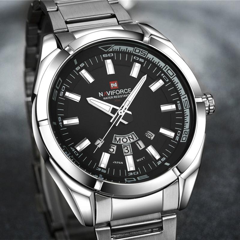 Men Watches - Business Men's Stainless Steel Band 30M Waterproof Date Wristwatches (2MA1)