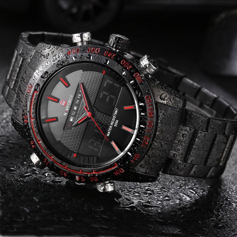 Men's Watches - Top Brand Luxury Casual Quartz Watch - Waterproof Military Stainless Steel (2MA1)