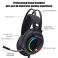 NEW K1 Head-Mounted Professional Gaming Headset - RGB Colorful Lighting Mic PC Phone For PS4 XBOX Switch Gamer Wired Headphone USB (AH)