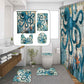 NEW Octopus Printed Pattern Shower Curtain Pedestal Rug Lid Toilet Cover Mat Bath Mat Set (B&4)(B&2)(1U65)