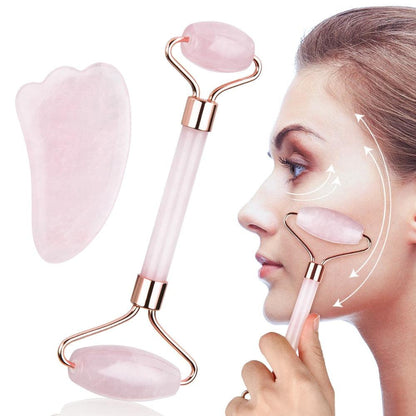 Rose Quartz Facial Massage Roller