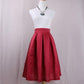 Summer Women Skirts - High Waist Pleated A-line Solid Vintage Retro Elegant Femme Skirt (TB7)