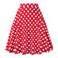 Beautiful Dots Print Ladies Women Bohemian Midi Skirts - Pleated High Waist Pleated Skirt (TB7)(F22)