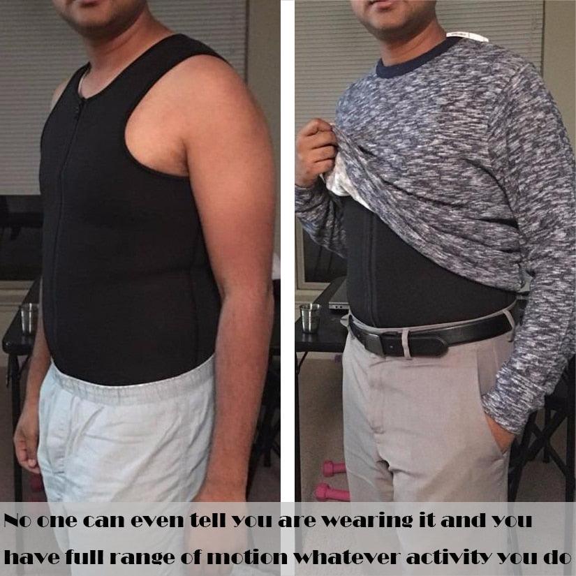 Amazing Men's Shapers Sweat Vest for Men Waist Trainer Vest Adjustable Workout Body Shaper with Double Zipper for Sauna Suit (FHM1)(1U101)(1U9)(F101)