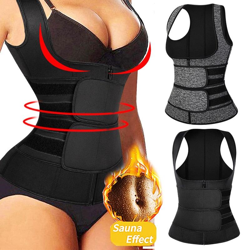 Trending Sauna Waist Trainer Corset With Sweat Belt Women Shapewear Body Shaper Weight Loss Compression Trimmer Workout Fitness(FH)(FHW1)(1U31)(1U24)