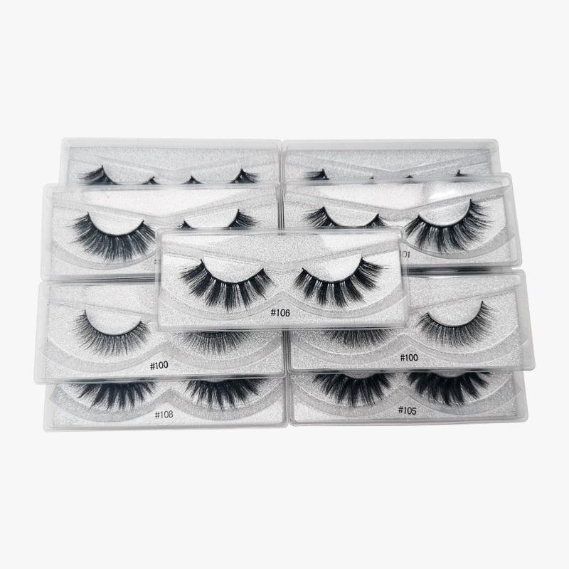 New 10 pairs faux mink eyelashes bulk wholesale natural long false eyelash extension 3d lashes (M2)(1U86)