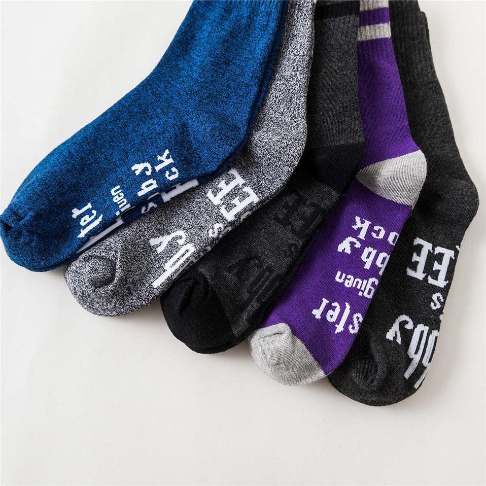 New 11 Colors Crew Socks - Purple Funny Letters Free Casual Socks (1U87)