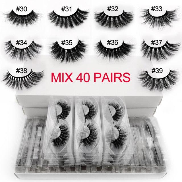 New 20/30 Pairs wholesale mink eyelashes hand made faux 3d mink mixes 10 lashes styles (M2)(1U86)