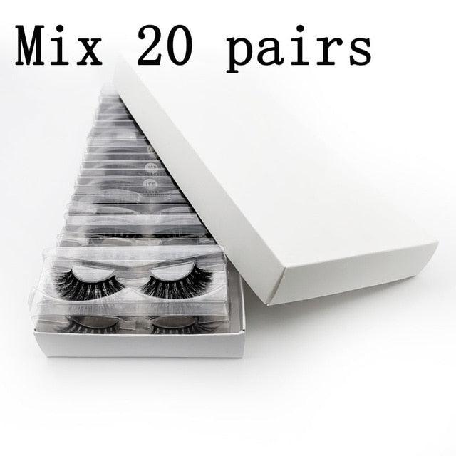 New 20 PCS Lashes In Bulk Mix 3d Mink Lashes Wholesale Eyelashes Natural Mink Eyelashes (M2)(1U86)