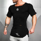 New Cotton Men's T shirt - Vintage Ripped Hole T-shirt - Men Fashion Casual Activewears Fitness T-shirt (TM2)