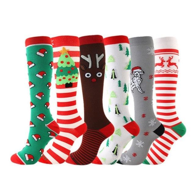Great New 6PCS Compression Socks - Knee High/Long Christmas Socks (2U92)