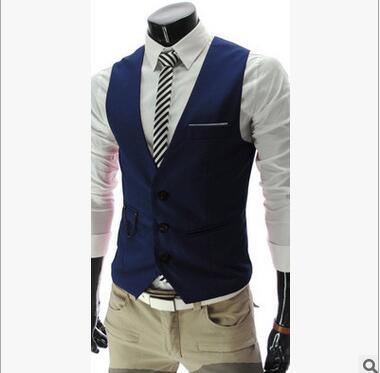 New Arrival Dress Vests - Men Slim Fit Suit Vest - Casual Sleeveless Formal Business Jacket (D8)(T3M)(T4G)