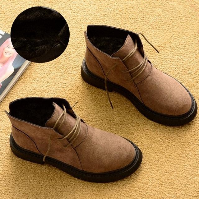 New Autumn Winter Boots - Warm Plush Shoes - Cold Winter Female Footwear (BB1)(BB5)(F38)(F107)