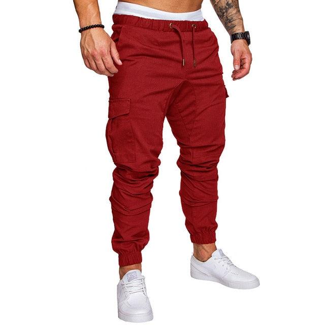 New Casual Joggers Pants - Cargo Solid Color Men Cotton Elastic Long Trousers (TG4)(TG1)