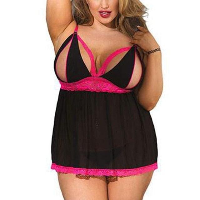 New Erotic Lingerie - Deep V-neck Lace Sling Nightdress - Backless Sexy (2U29)