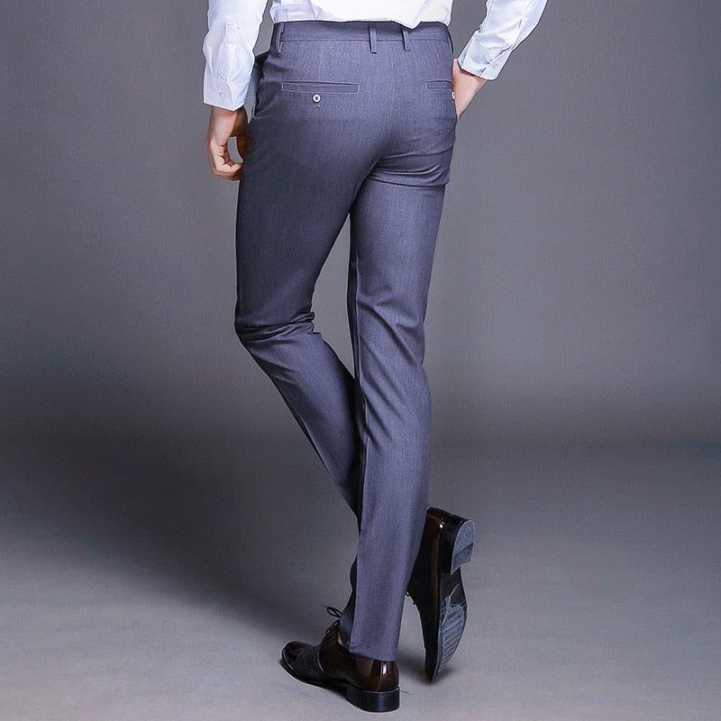 New Fashion High Quality Cotton Men's Suit Pants - Straight Spring Classic Business Casual Trousers (TG1)(F9)(F10)