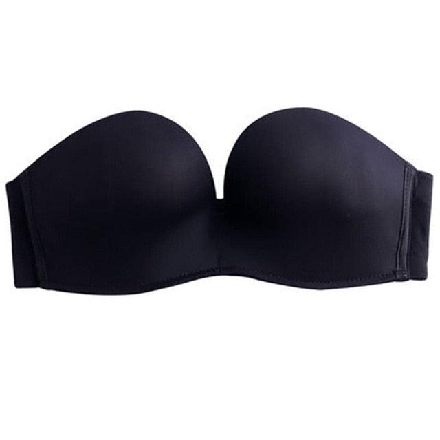 New Trending Fashion Sexy Lady Large Size Lace Strapless Bras - Without Steel Ring - Invisible Non-slip Gathered Bra (2U27)