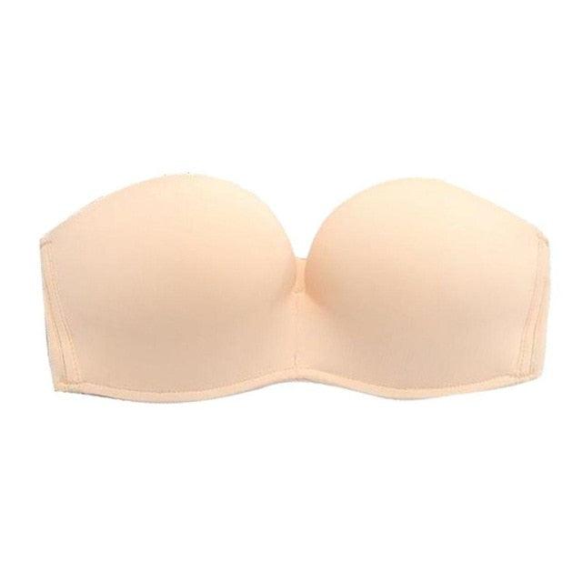 New Trending Fashion Sexy Lady Large Size Lace Strapless Bras - Without Steel Ring - Invisible Non-slip Gathered Bra (2U27)