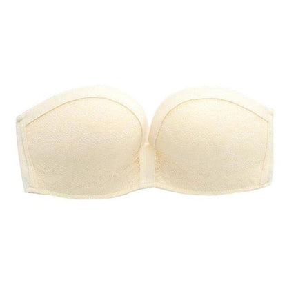New Trending Fashion Sexy Lady Large Size Lace Strapless Bras - Without Steel Ring - Invisible Non-slip Gathered Bra (2U27)