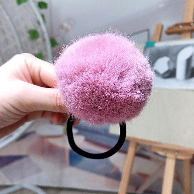 New Lovely Imitation Rabbit Fur Plush - Elastic Hair Ponytail Holder - Hairband Hair Accessories (1U88)