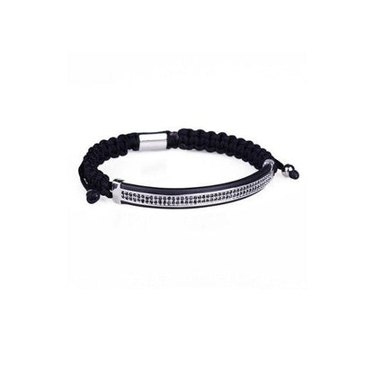 New Luxury Men Bracelet - Jewelry Crown Charm 6MM Micro Pave CZ Ball Macrame Bracelets (MJ3)(F83)
