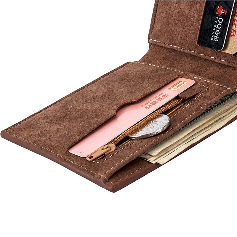 New Men Wallets - Small Money Purses Wallets - New Design Dollar Price Top Men Thin Wallet With Coin Bag (2U17)