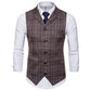Men's Wedding Waistcoat Striped Plaid Formal Blazer Vests (T3M)(T4G)(F8)(F11)(F10)