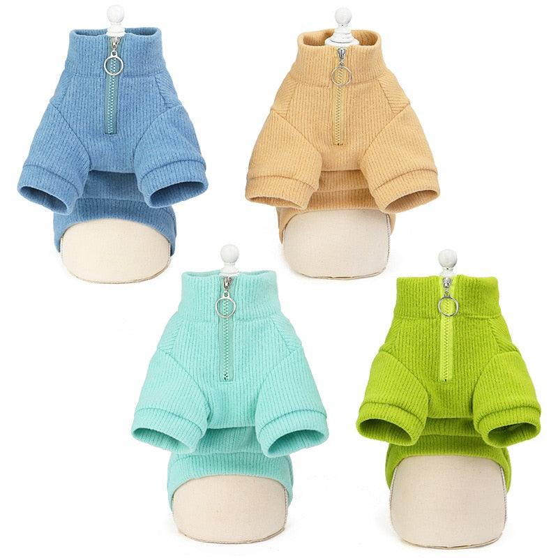 New Pet Clothes - Dog Clothes Autumn And Winter Zipper Self-cultivation Cat Winter Sweater (W4)