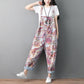 New Retro Printed Holes Ripped Jumpsuit - Plus Size Women's High Quality Wide Legs Oversized Overalls (D33)(TBL1)(BCD3)