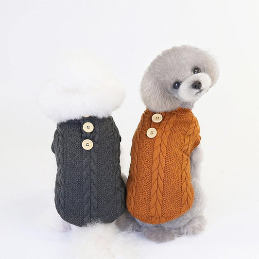 New Style Pet Clothes Dog Clothes Autumn And Winter Woolen Cotton Vest - Pet Winter Clothes Sweater (W4)(F69)