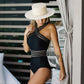 New Swimsuit - Solid Color - One Piece Midriff Outfit Swimsuit (D26)(TB8D)