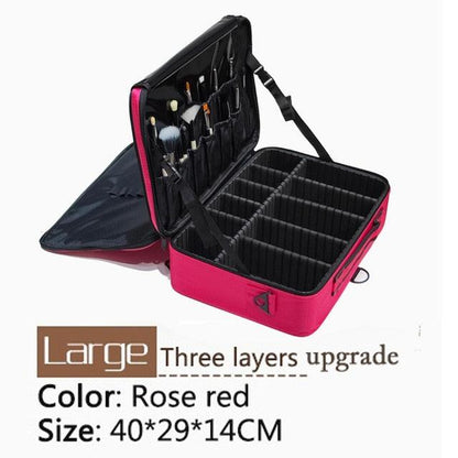New Upgrade Large Capacity Cosmetic Bag - Professional Women Travel Makeup Case (LT5)(F79)