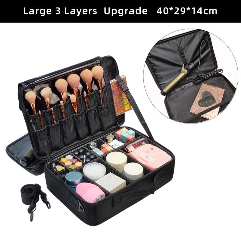 New Upgrade Large Capacity Cosmetic Bag - Professional Women Travel Makeup Case (LT5)(F79)