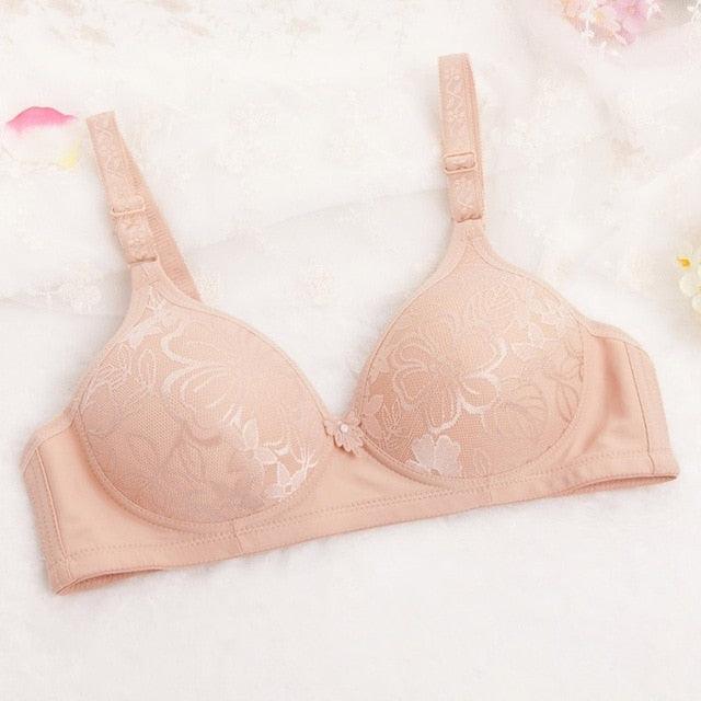 New Trending Women Sexy Lace Bra - No Trace - Solid Color - No Steel Ring Bra - Nursing High Gathered Comfort Underwear (2U27)