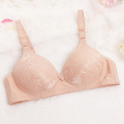 New Trending Women Sexy Lace Bra - No Trace - Solid Color - No Steel Ring Bra - Nursing High Gathered Comfort Underwear (2U27)