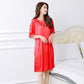 New Women Thin Sexy Nightgown - Short Sleeve Nightdress Lingerie - Lace Solid Color Clothing (2U90)