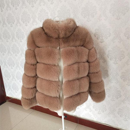 New Brand Winter True Natural Coat - Thick Silver Women's Jacket - Fox Fur Coat (D23)(D20)(TB8A)(TP3)