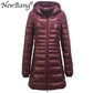 Ladies Long Warm Down Coat - With Portable Storage Bag - Women Ultra Light Down Jacket (TB8A)(F23)