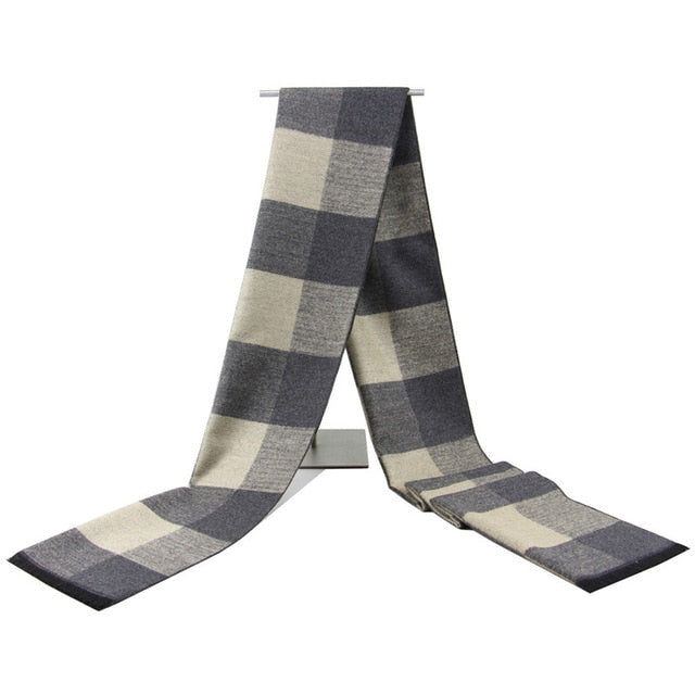 Newest Luxury Winter Warm Cashmere Plaid Design Tassels Long Scarf - Man Thicken Wrap (D17)(MA7)